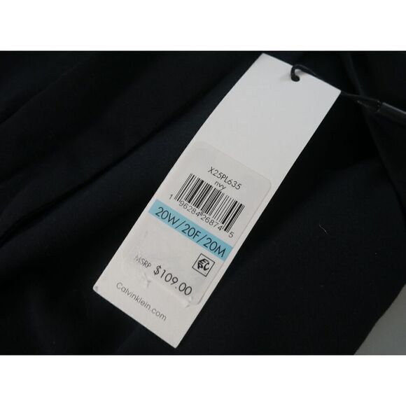 Calvin Klein Plus Size Black Tie-Belt Straight-Leg Pants 20W - Picture 6 of 9